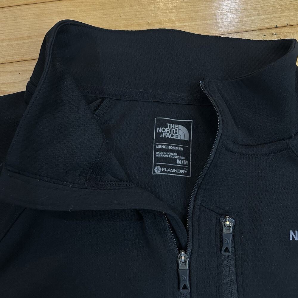 The North Face FlashDry 1/4 Zip Pullover Men M Black Performance Running